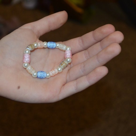 Handmade Barrel beads Elastic Bracelet - Picture 6 of 6